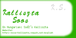 kalliszta soos business card